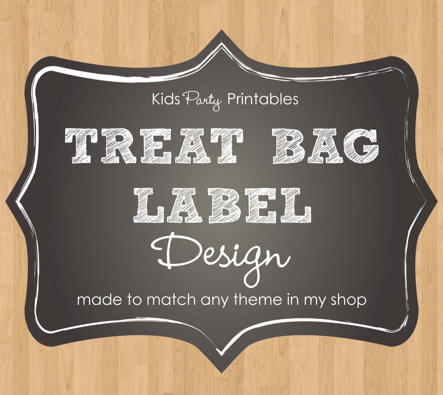 Favor Tag Treat Bag Label Printable Birthday Party Thank You