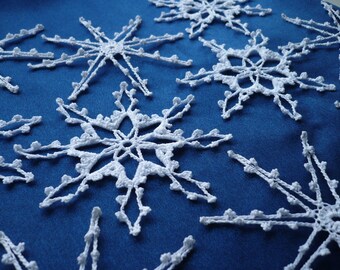 White snowflakes Crochet snowflakes Winter decoration Christmas decoration Christmas tree decoration