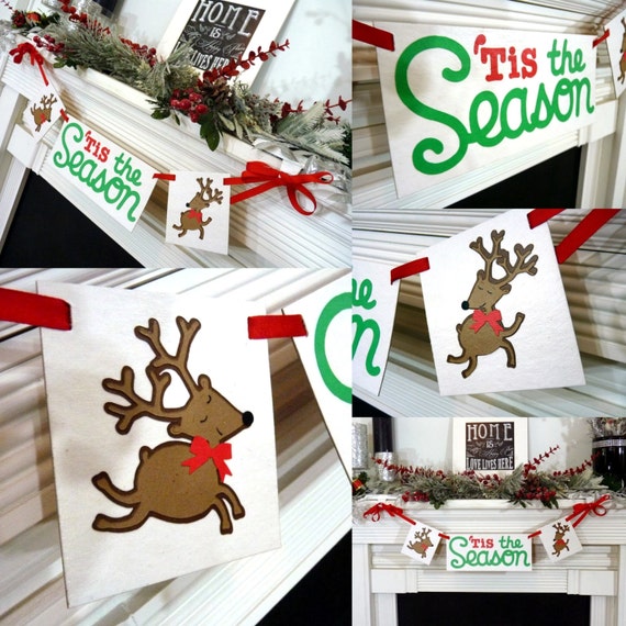 Christmas Banner Tis the Season Sign MERRY CHRISTMAS