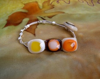 Multicolored fused glass bracelet