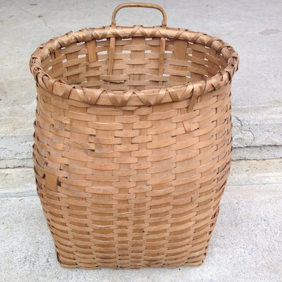 Vintage LL Bean Trapper's Pack Basket with Canvas by VarietyRetro