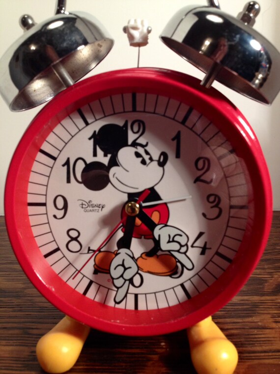 Disney Quartz Mickey Mouse Twin Bell Alarm Clock Metal