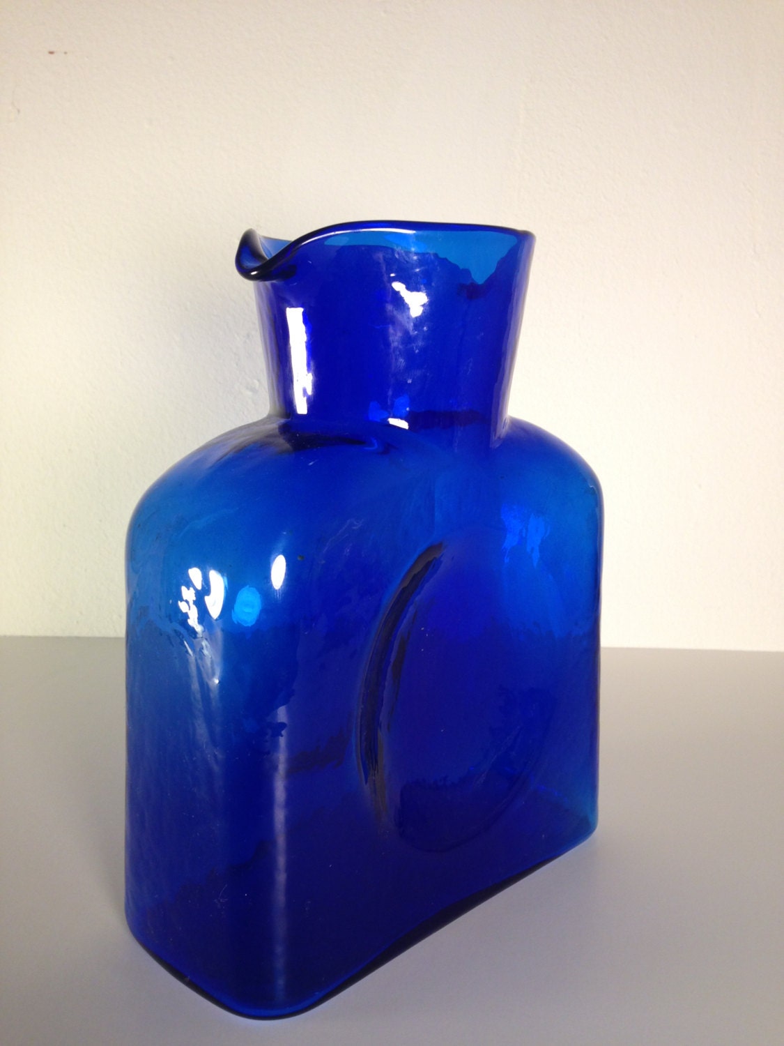 Vintage Cobalt Blue Blenko water vase
