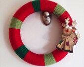 Christmas Reindeer Yarn Wreath Il_170x135