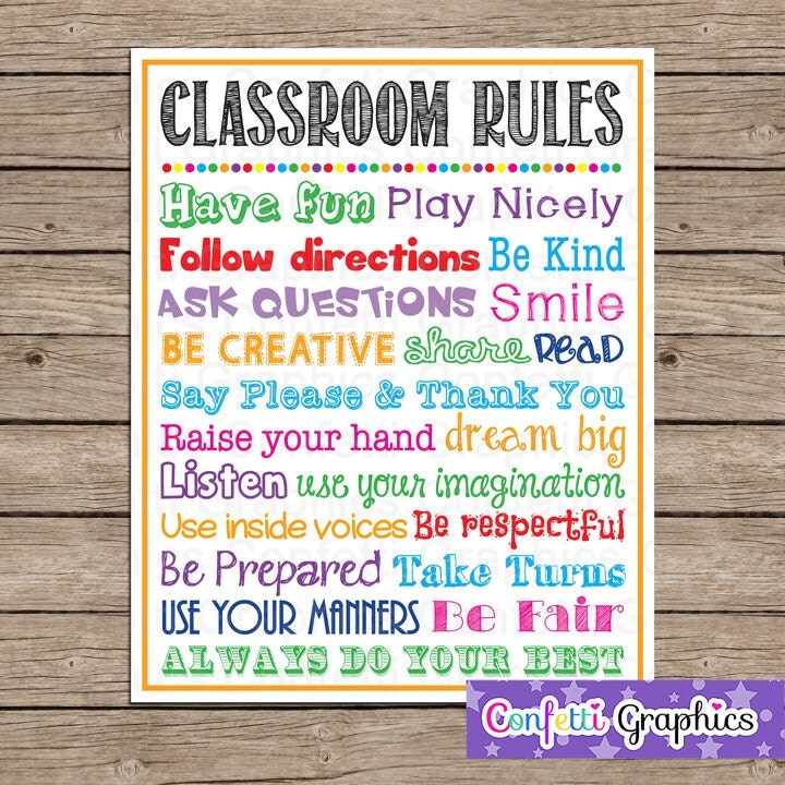 Classroom Rules Teacher Appreciation Sign Poster School