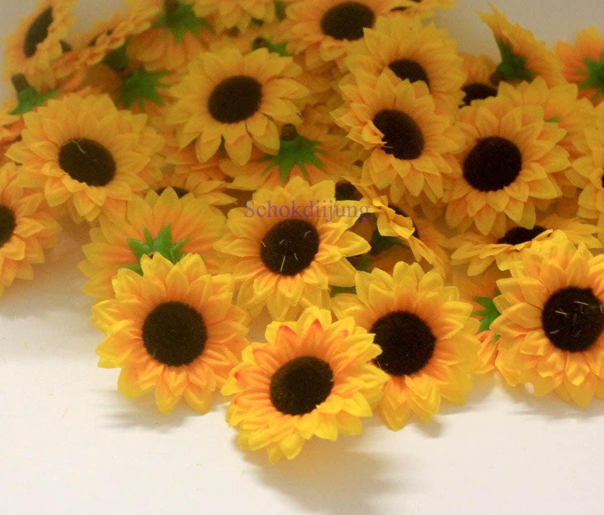 50 Yellow Mini Sunflower Artificial Silk Flower by Schokdiijung