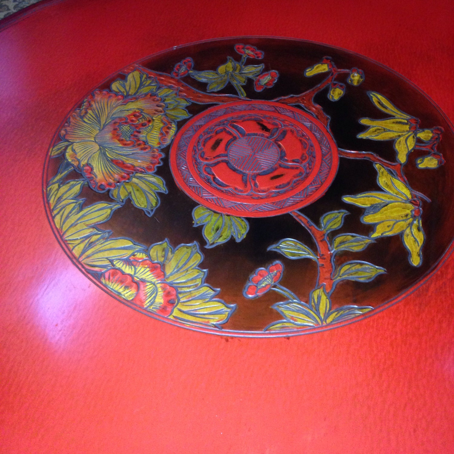 Red Lacquered Antique Asian Coffee Table – Haute Juice