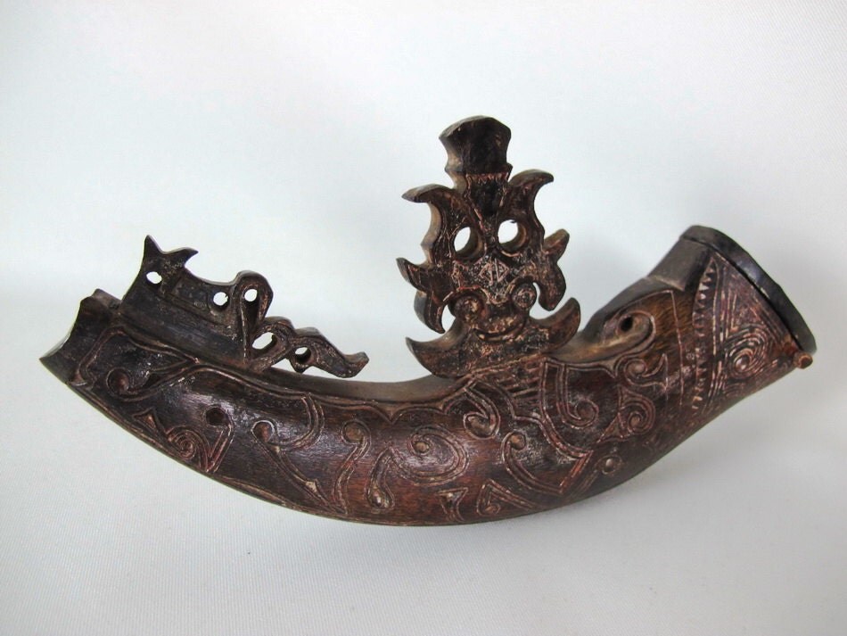 Antique Vintage Horn // Gun Powder Holder from by BorneoHunters