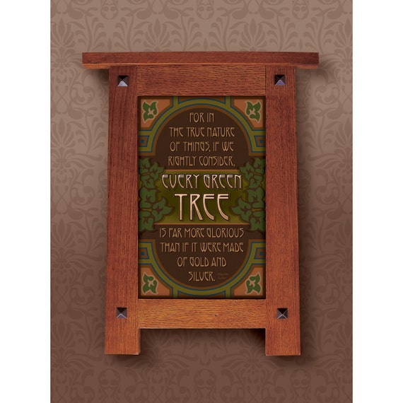 Arts and Crafts Framed Print. Tree subject. Great for Arts and