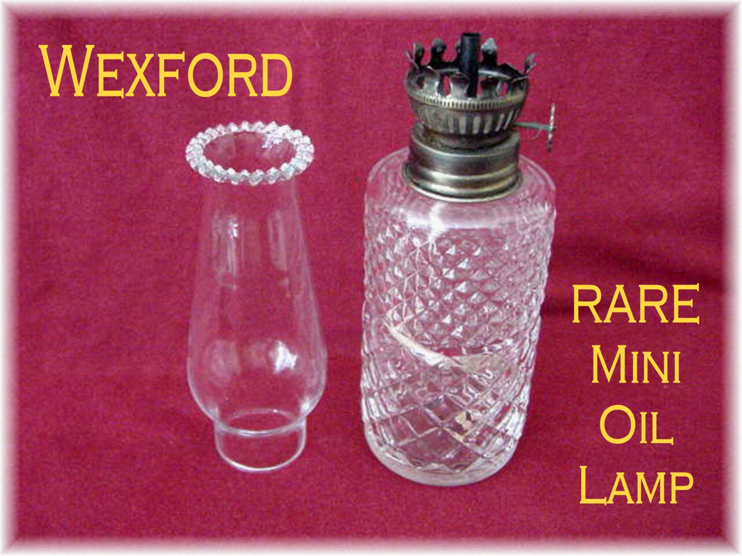 Wexford Rare Mini Oil Lamp With Shade Anchor Hocking