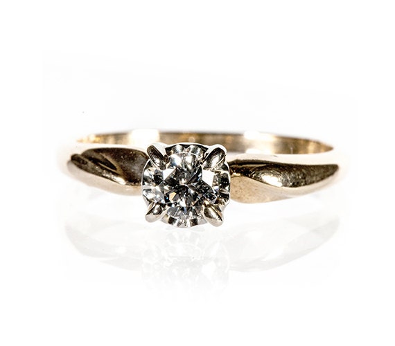 Orange Blossom Diamond Engagement Ring 14k by StratfordVault