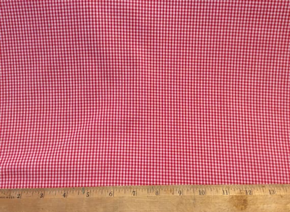 Red Checked Fabric fabric by the yard by OmasFabricAndGifts