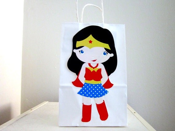 Superhero Goody Bags Wonder Woman Favor Bags Wonder Woman