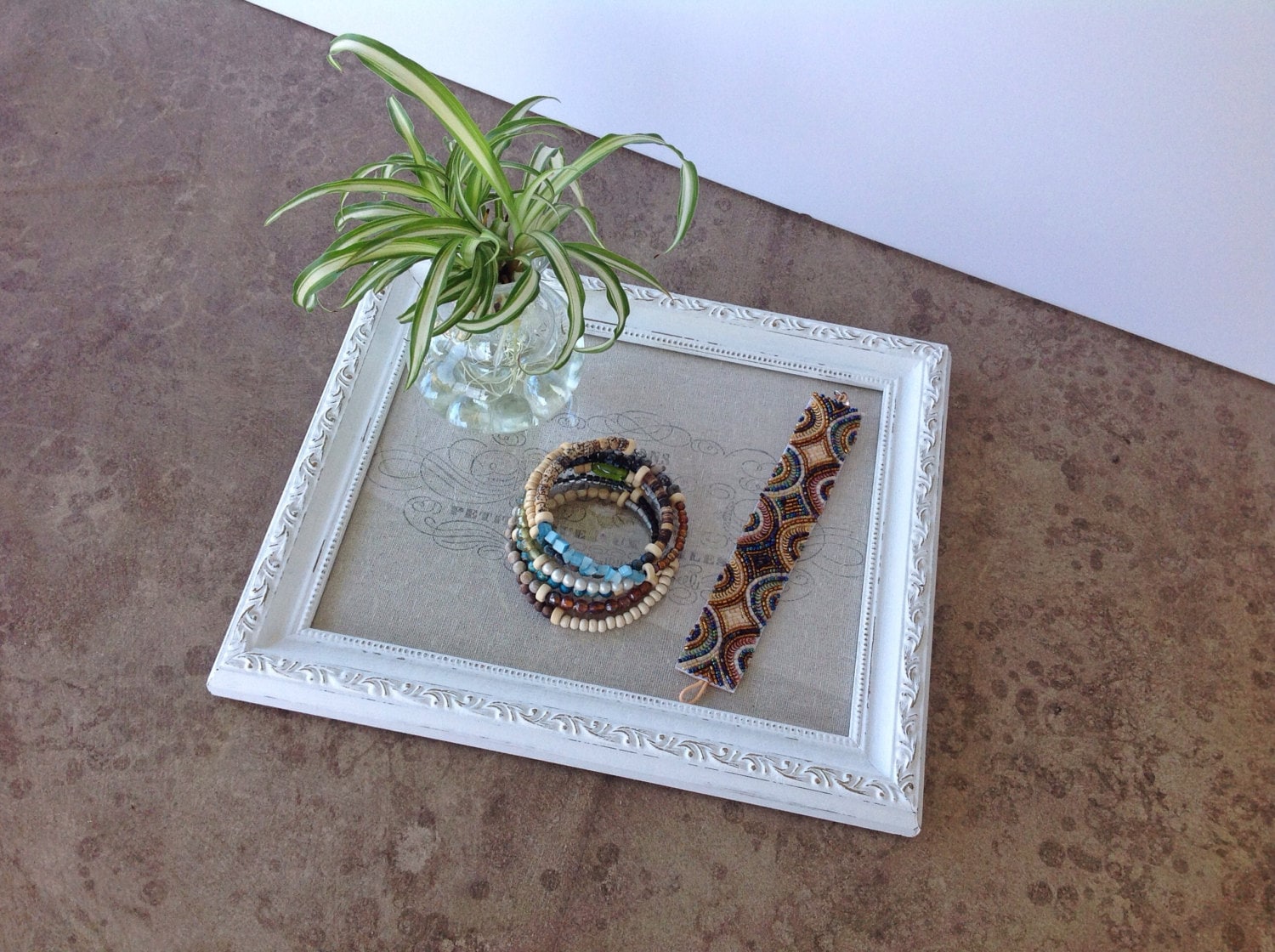 White tray vanity tray shabby chic decor