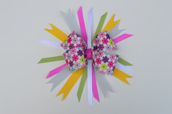 Boutique Fun Multi Colored Bow with Spikes by BehindtheLens1128