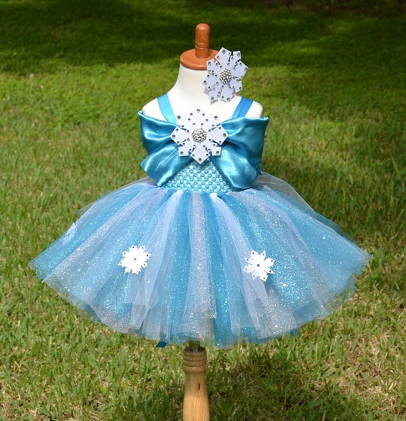 Elsa Inspired Ballerina Frozen Glitter Tutu Dress with