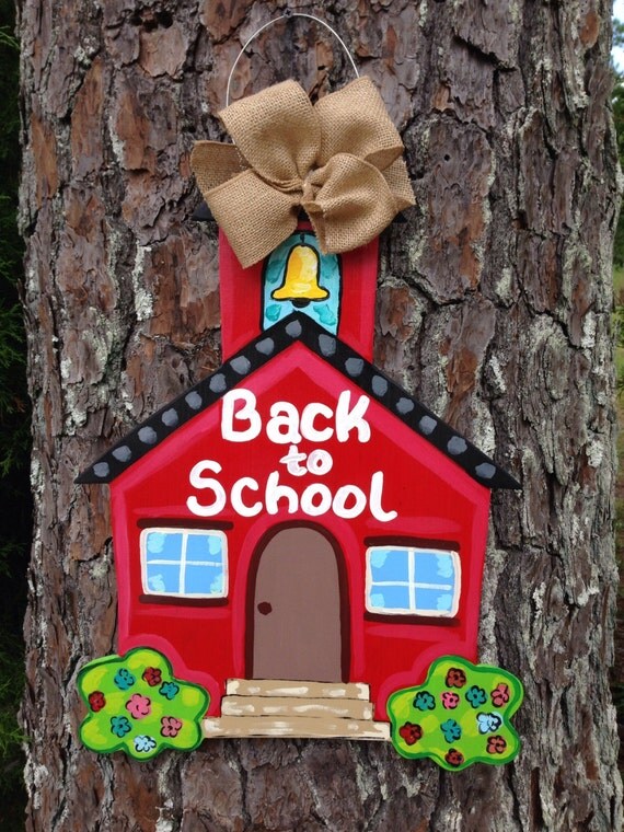 Items similar to School house door hanger,Back to School door Hanger