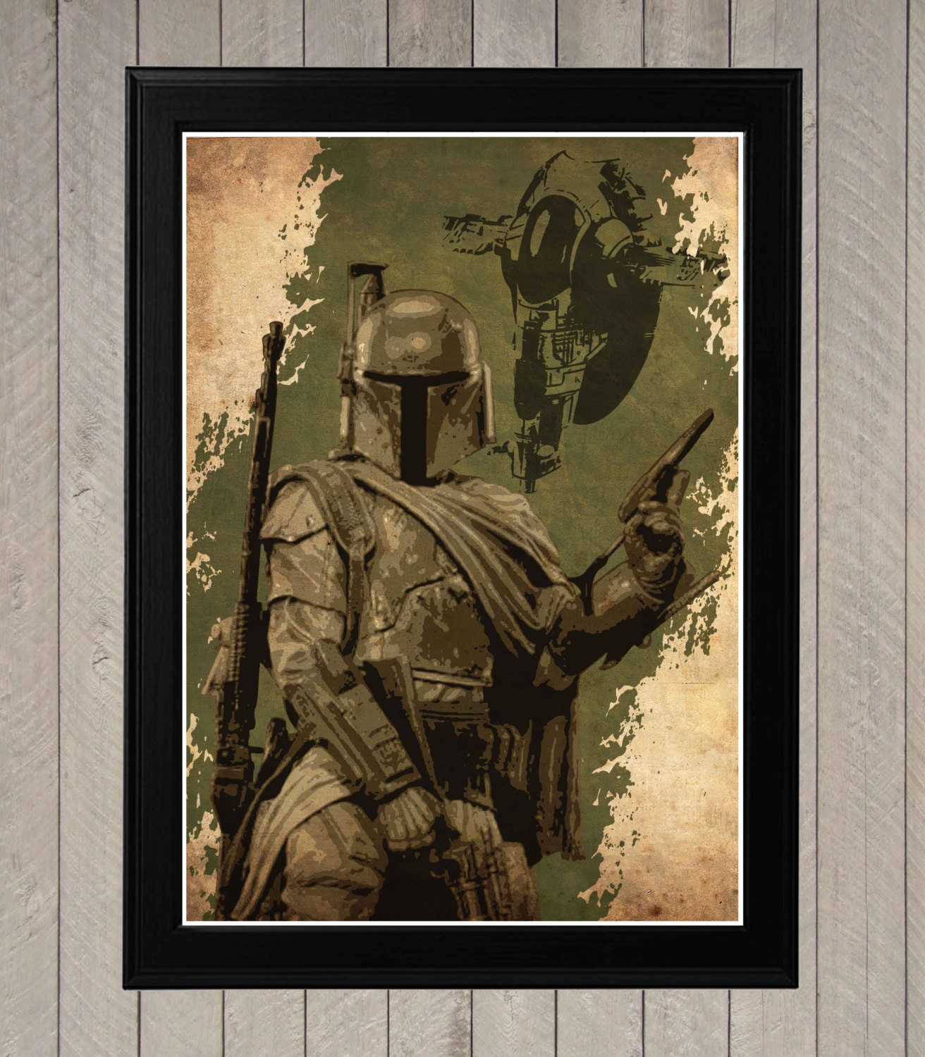 Star Wars Boba Fett Minimalist Retro Poster Movie Poster