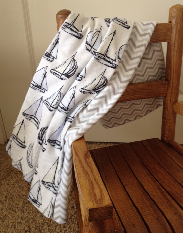 Baby boy nautical blanket baby boy sail boat blanket baby