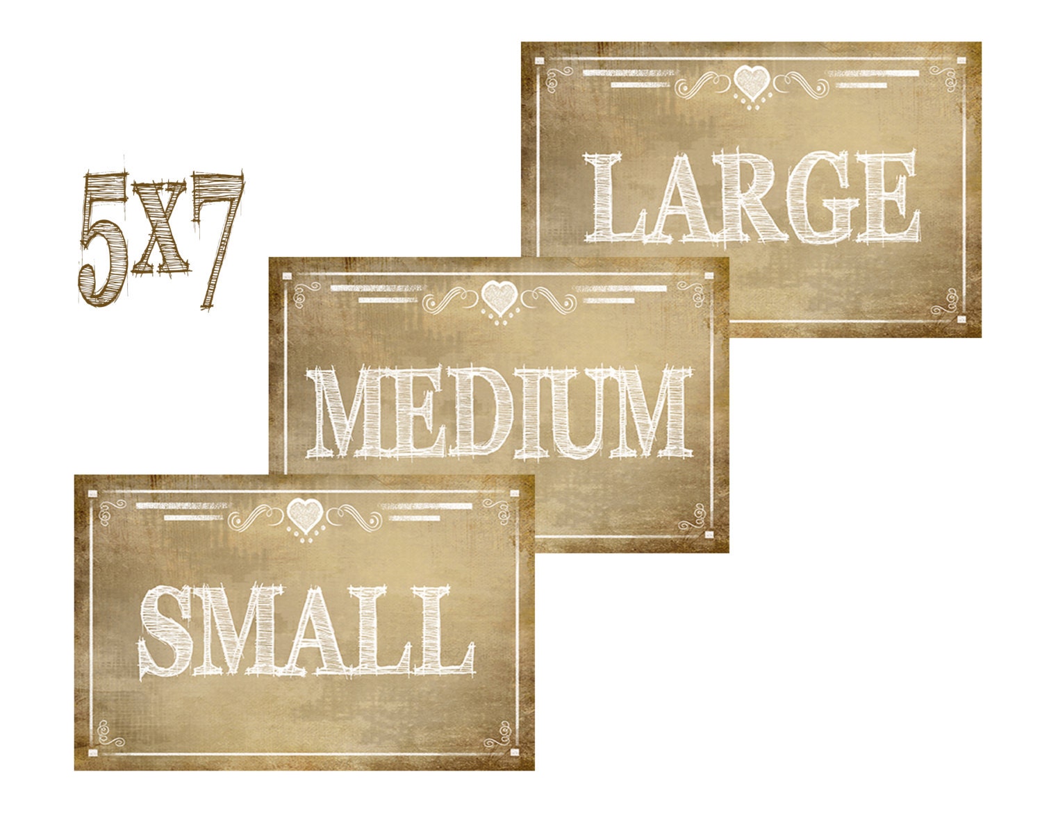 Printable Small Medium and Large Signs Vintage style Rustic
