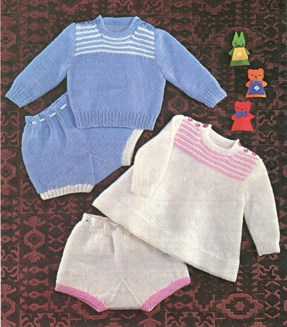 Instant KNITTING Pattern Baby Jumper Angel Top Pants 3