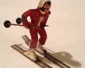 Barclay Antique Lead Female Skier with Skis and Poles Barclay Antique Lead Female Skier with Skis and Poles