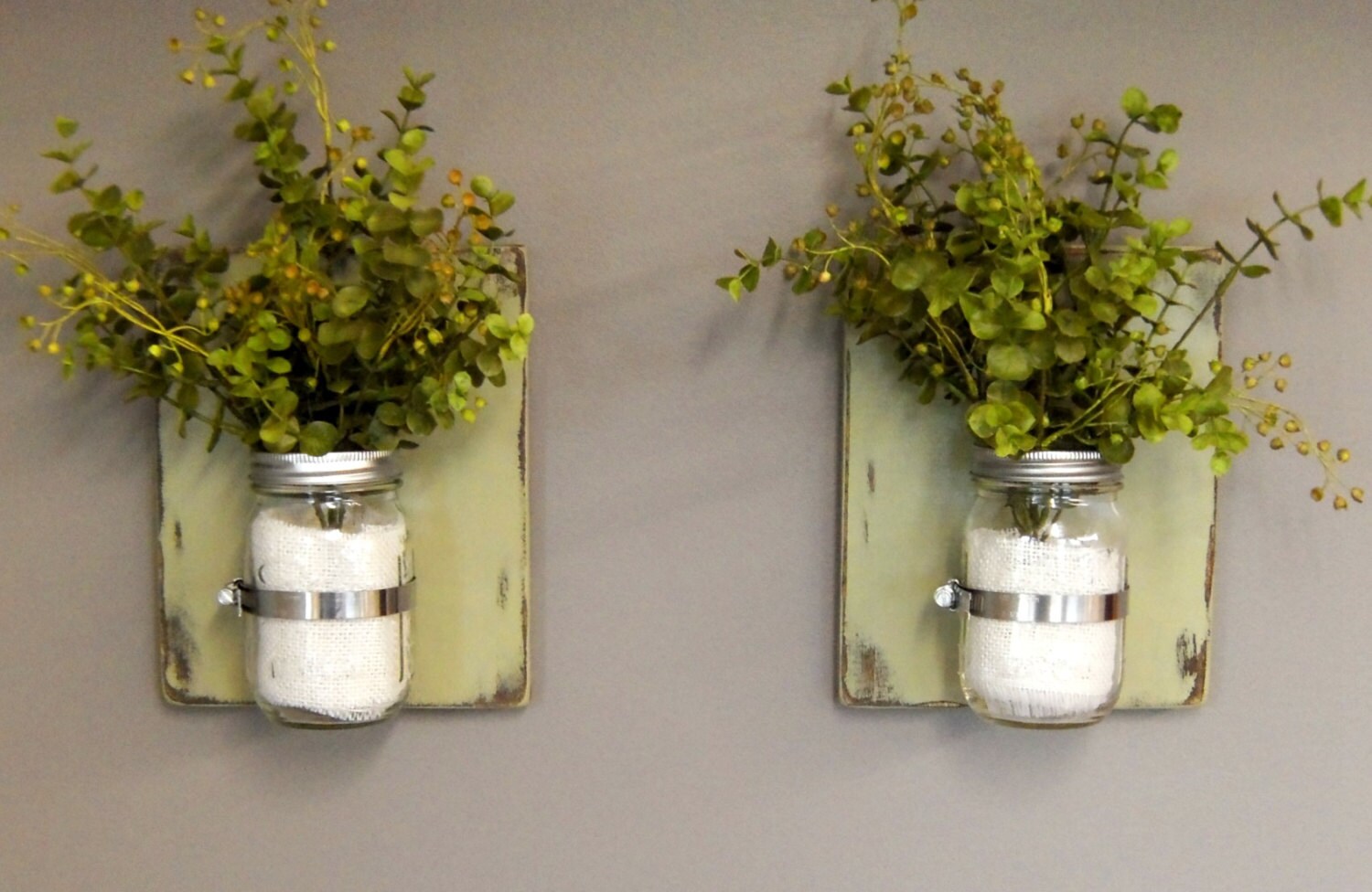 16 oz Mason Jars Wooden Wall Sconces Mason Jar Decor Wall