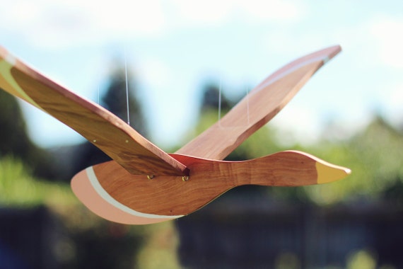 Wooden Flying Bird Mobile by GwynethHulseDesign on Etsy