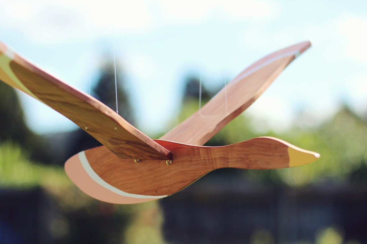 Wooden Flying Bird Mobile