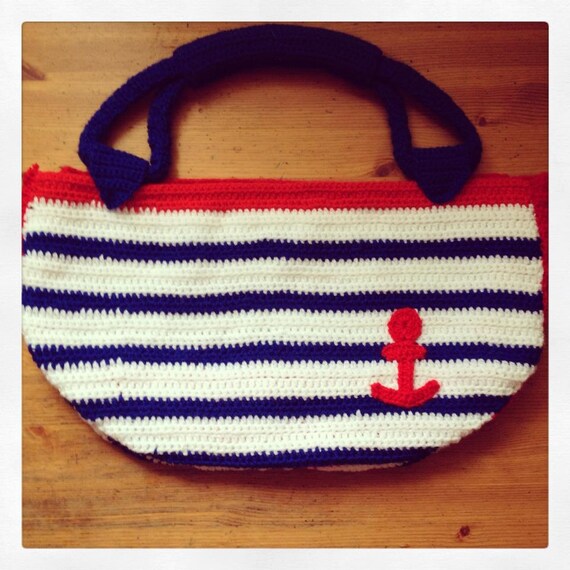 Items similar to Ariel Nautical Tote Bag - CROCHET PATTERN ONLY ...