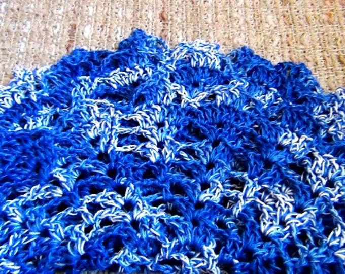 Doilies - Crochet Doilies - Blue Doilies - Table Doily set of 2