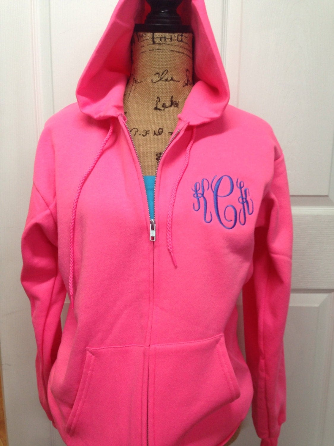 Monogrammed Full Zip Hoodie