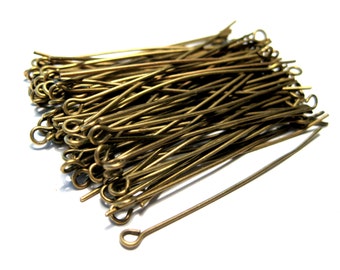 Antique Bronze Eye pins 2inches 21ga (No.592)