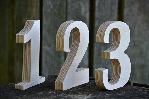 1-20 4'' Wooden Numbers Free Standing Wedding Table