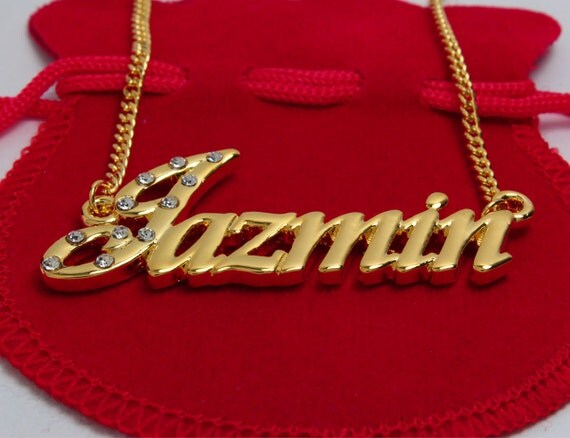 Name Necklace Jazmin Gold Plated 18ct Personalised Necklace