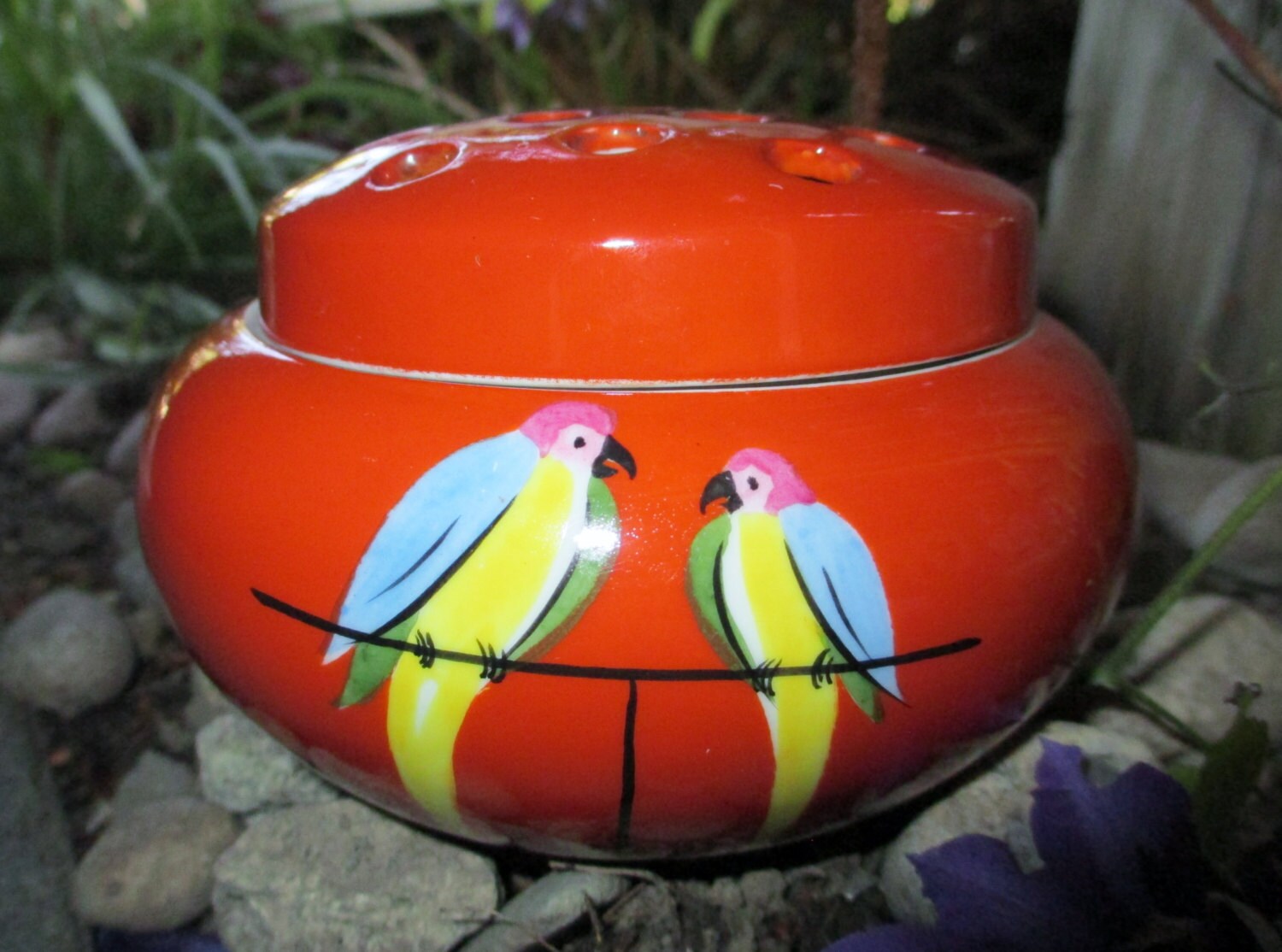 Noritake Flower Frog Pomander Potpourri Jar 19201940