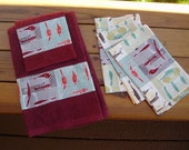 Tea Towels/Powder Room Towels/Decorative Towels/set of 5 fishing lure towels