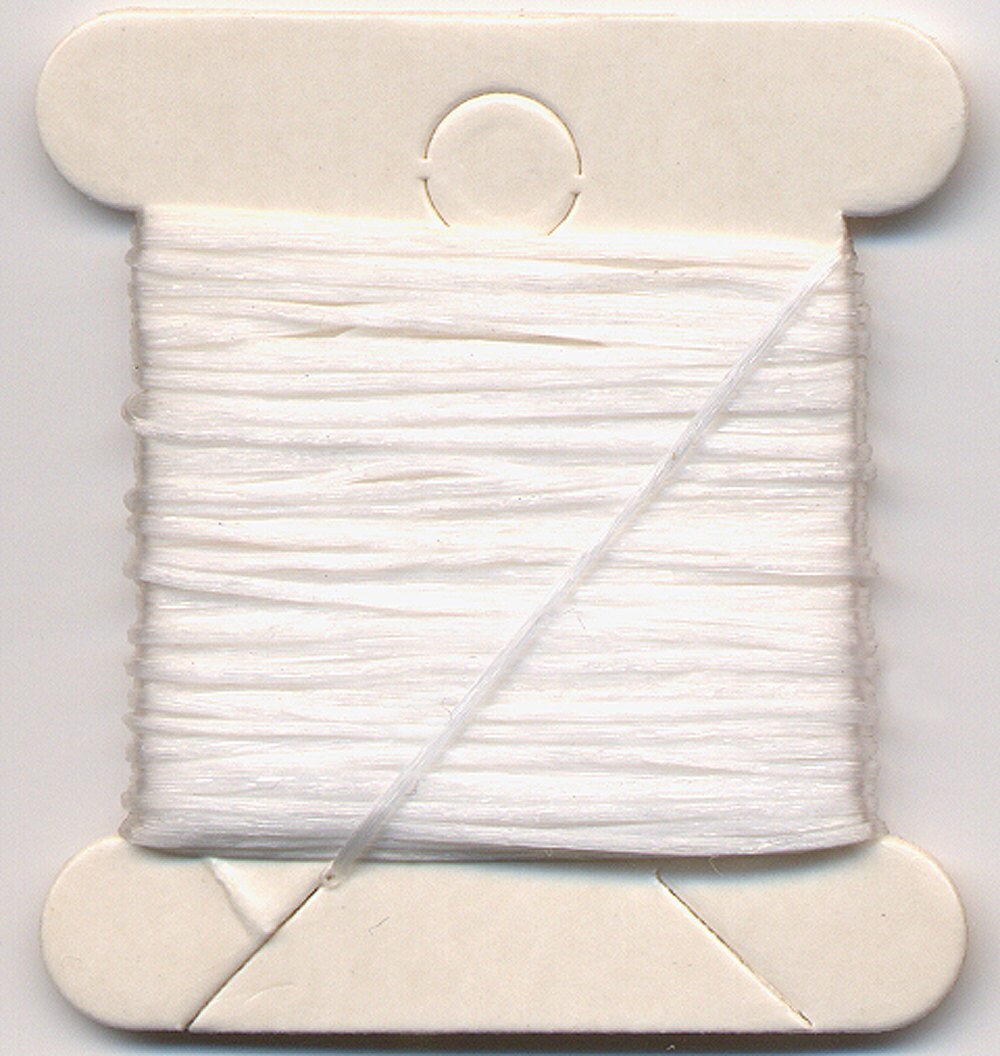 5 yd Gossamer Floss OPAQUE Elastic Cord / Thread White