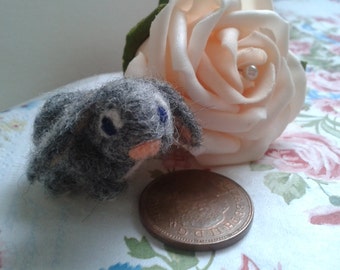 Needle Felted Bunny lop eared.