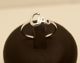 CIAO - ciao ring - Italy ring - Italian ring - silver ciao - silver ring - handmade ring - sterling silver ring - sterling silver ciao - 925