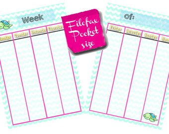Filofax Pocket size printable week in 2 pageseaster themed