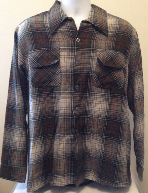 JC Penney Towncraft Men's Brown Flannel Insulated Plaid