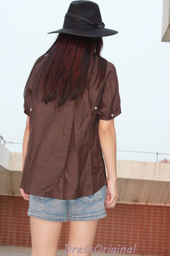 chocolate linen shirt
