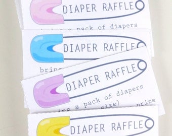 Diaper Raffle Ticket Printable Insert for a Baby Shower - Boy, Girl or Gender Neutral - DIY Design