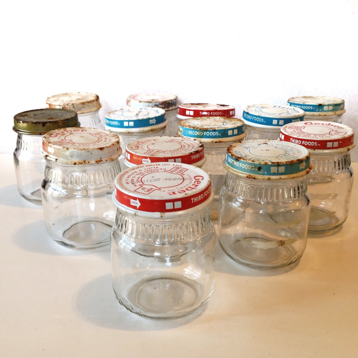 Vintage Baby Food Jars Upcycle Reuse Lot of 13 Made in the