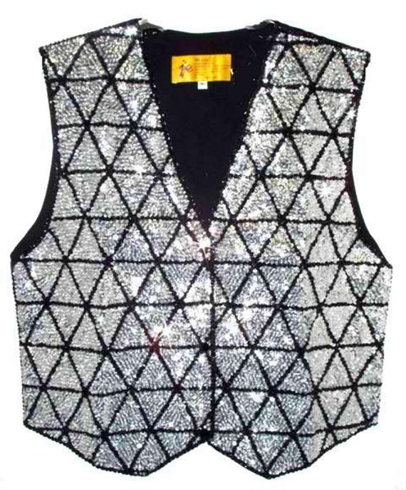 Sequin Vest Silver Triangles by SequinWorld on Etsy