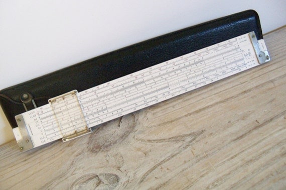 drafting table with slide ruler