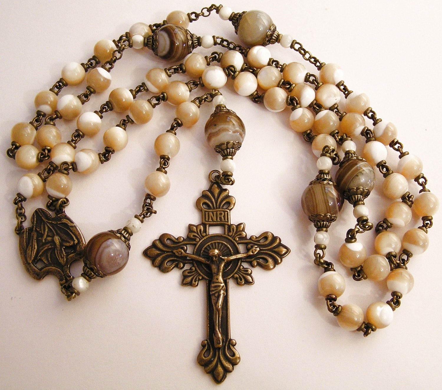 Large Catholic Rosary Beads 43 Antique By SacredArtJewelry