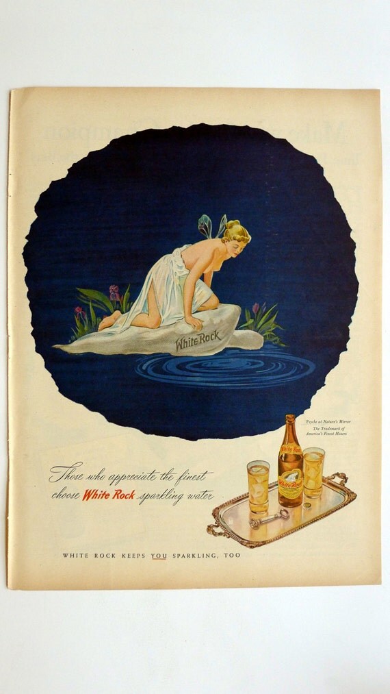 Items similar to 1945 White Rock Sparkling Water Ad ...