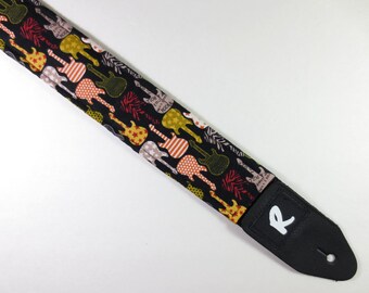 Retro Electric Guitars - Guitar Strap - Rock Legends - 80's and 90's